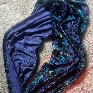 Blue purple blurple mermaid camo velvet infinity scarf peacock dragon Renne